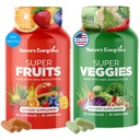 Supplément Fruits et légumes - Nature Suppléments Fruits et légumes - Vegan, Non OGM, Sans soja, Vitamines et minéraux Superfood Balance nutritionnelle - (Total 180 Capsules - Pack de 2) Fabriqué aux États-Unis