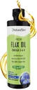 Huile de lin mince naturelle Huile de lin liquide de saveur fraîche Huile de lin biologique froide pressée et élevée en oméga 3 6 9 Supplément de lin acide gras pour cellules, cheveux, peau et ongles sains - goût frais 16 fl. Oz.