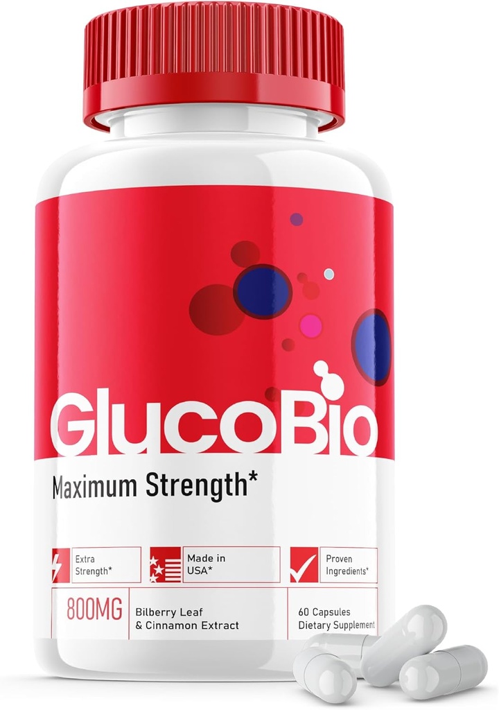 Glucobio Capsules - Official Formula - Gluco Bio Support Supplement Vitamin Pills, Glucobio Health and Wellness Capsules Maximum Strength, Glucobio, Gluco Bio Pills Advanced Support (60 Capsules)