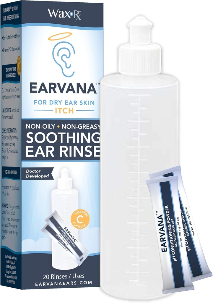 EARVANA Rincement apaisant de l'oreille pour l'oreille sèche
