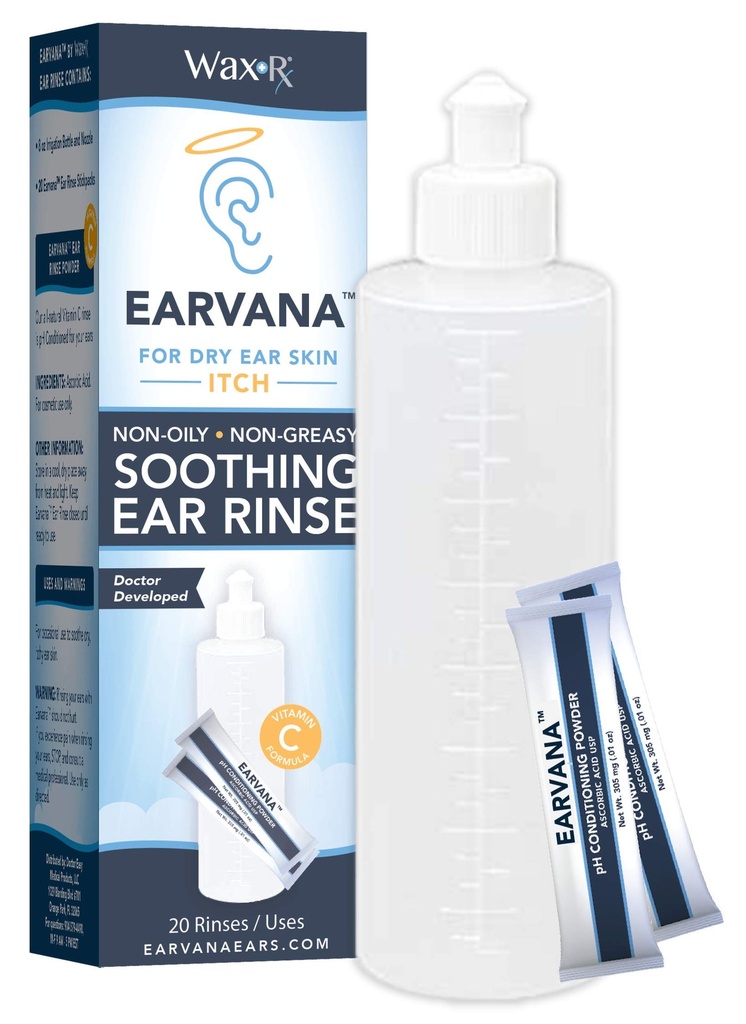 EARVANA Rincement apaisant de l'oreille pour l'oreille sèche