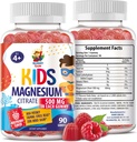 Sugar-Free Magnesium Gummies for Kids & Teens - 500mg Calm Magnesium Citrate - Chewable Magnesium Gummy Supplement for Sleep, Mood & Muscle Support - 90 Gummies