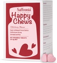 Unichi Saffronia Happy Chews, Supplément Safron pour le soutien de l'équilibre d'humeur et la réduction du stress, Saveur de mûrier, 60 comprimés