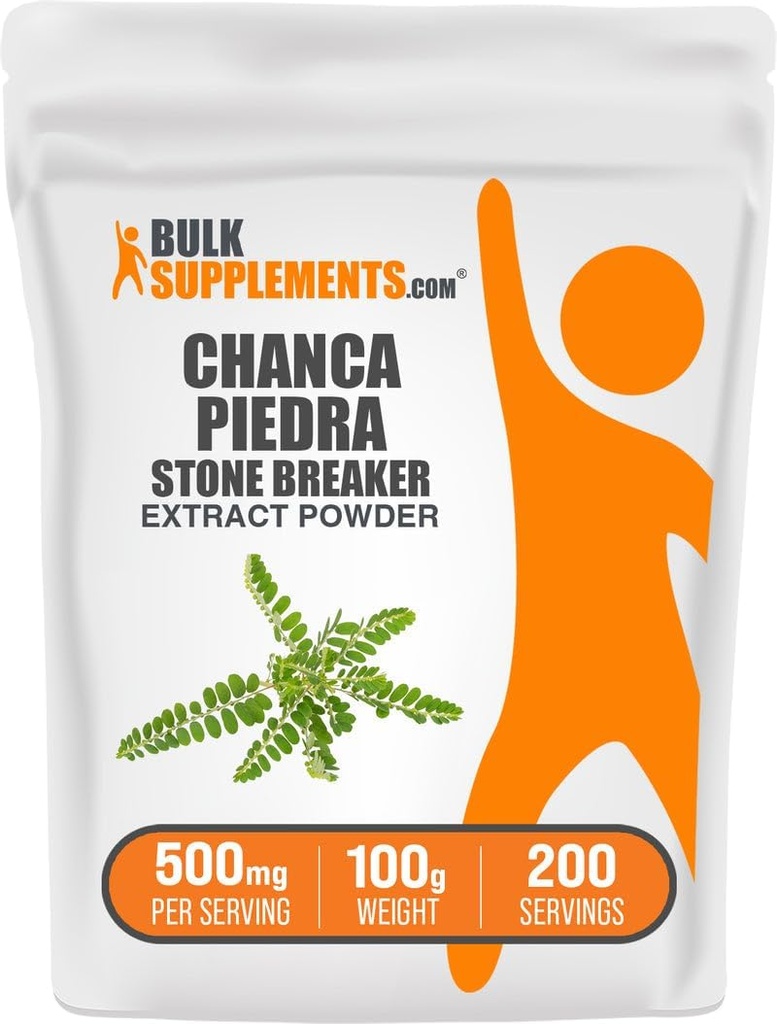 BulkSupplements.com Chanca Piedra Extract Powder - Chanca Piedra Stone Breaker, Supplément de soutien rénal - Vegan & sans gluten, 500mg par portion, 100g (3.5 oz) (paquet de 1)
