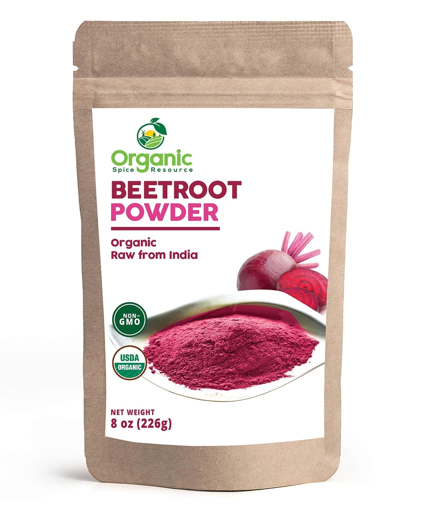 Poudre de racine de betterave biologique : 8 oz ou 226 g. USDA Bio approuvé, brut et non OGM.