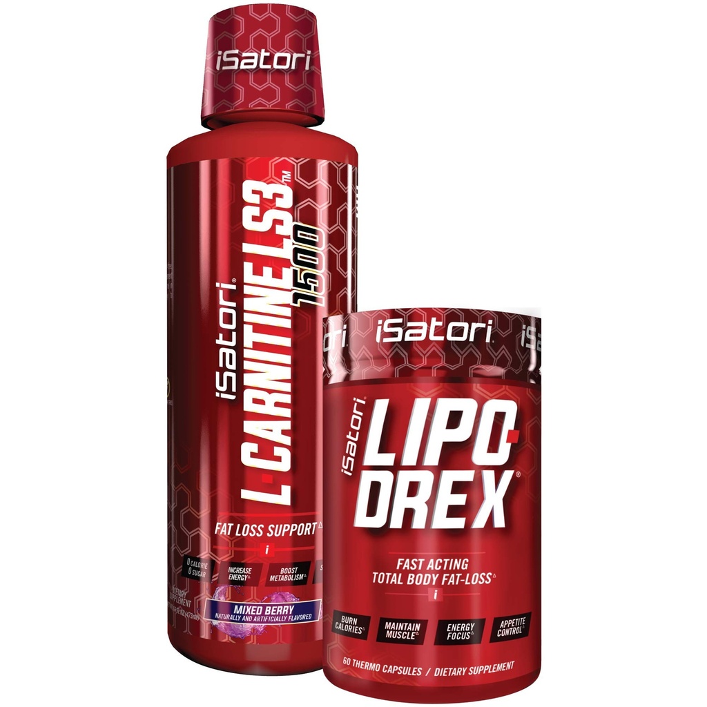 iSatori Lipo-Drex Fat Loss Thermogenic Formula - Fast Acting Weight Loss - Suppresseur d'appétit (60 capsules) L-Carnitine Lid Fat Burner and Metabolism Activator- Mixed Berry (32 portions)