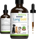 Bien-être animal Lung Gold pour chiens et chats - Formulé en vétustes - Support immunitaire pulmonaire et respiratoire, Open Airways, Respiration facile - Supplément à base de plantes naturelles 4 oz (18 ml)