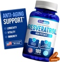 Nous aimons les vitamines Resveratrol 1000mg par portion - 180 Capsules de Véggie Facile à avaler - Supplément naturel de Resveratrol 1000mg - Supplément antioxydant aide à soutenir le système anti-âge et immunitaire