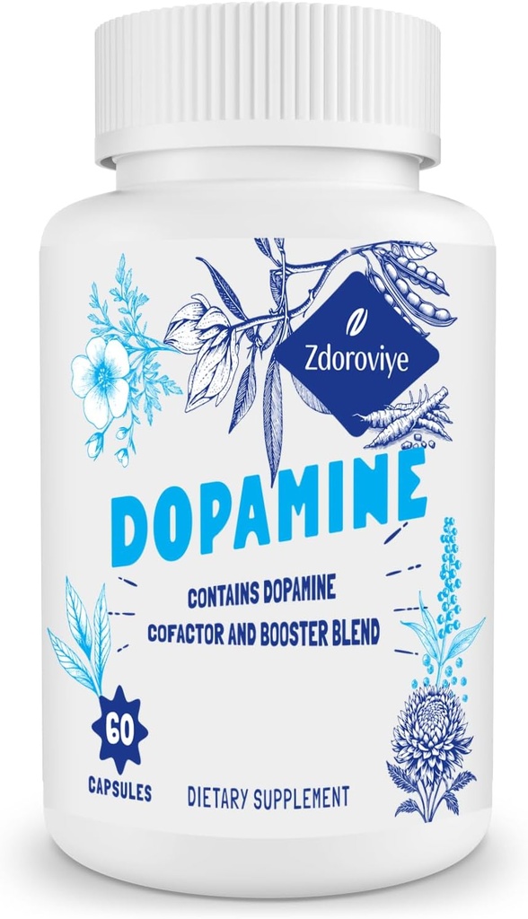 Suppléments de dopamine pour hommes et femmes - Contient 500mg Mucuna Pruriens Extract (40% L-DOPA) - 60 Capsules (1 Pack)