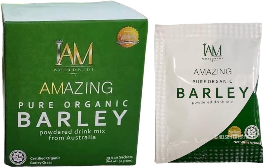 IAM Amazing Pure Organic Barley Powder Drink Orley Green Natural Blend