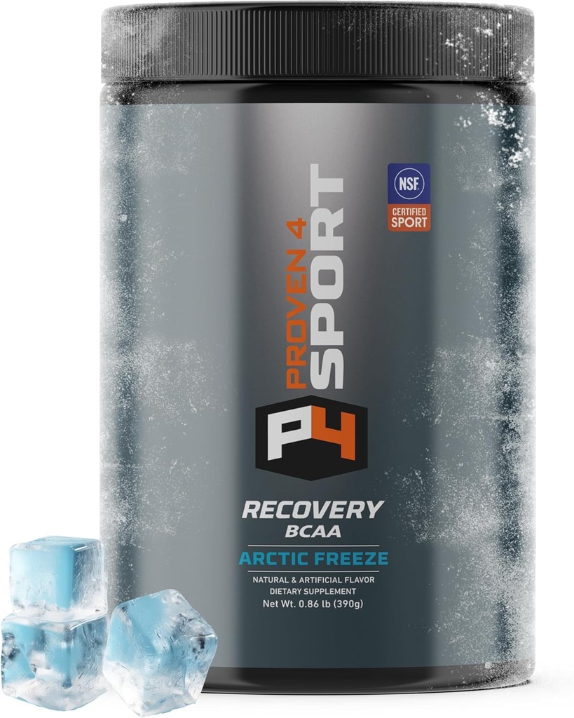 Proven4 Bcaa Poudre de récupération après entraînement – NSF certifié pour le Sport Muscle Recovery Suppléments avec électrolytes et acides aminés Poudre Arctic Freeze Flavor 30 portions