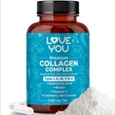 Love You Premium Collagen Complex – Types I, II, III, V & X – Cheveux, peau, ongles, articulations et soutien Gut – Peptides de collagène bovin hydrolysé – gazon, non-OGM, 120 capsules, États-Unis Fabriqué
