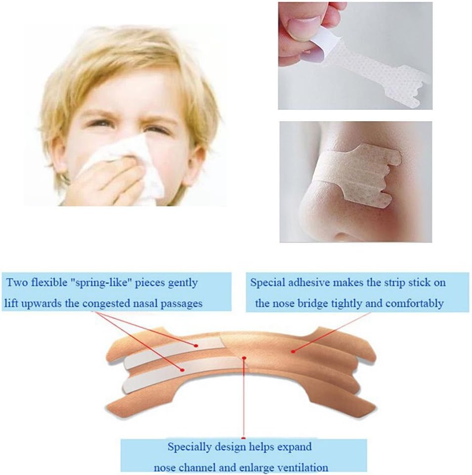 30 Enfants naturels sans drogue Mieux respirer Bandes nasales pour la congestion nasale, Allergie, Cold, Grippe, Sinus, Nez Stuffy, Snoring, Septum Dévié, Aide au sommeil, Performance Athlétique - 5 ans et plus