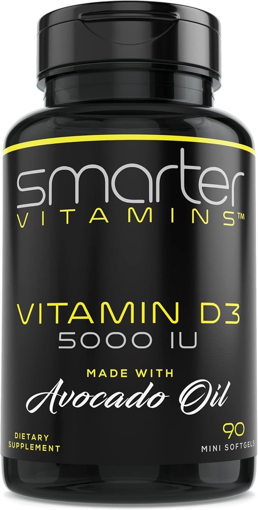 Smarter Vitamin D3 5000 IU in Avocado Oil 125mcg - 90 Mini Softgels