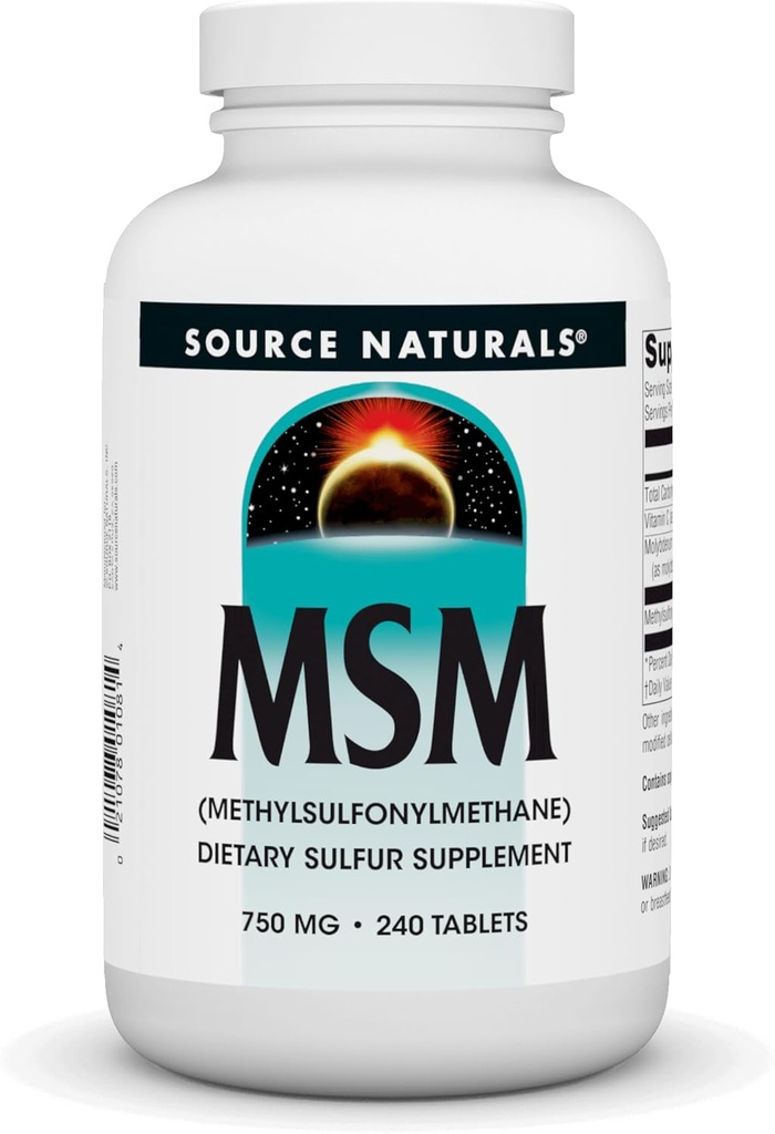Source Naturals MSM (methylsulfonylmethane), 750mg - 240 Tablets