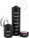 Betife Cute Pill Organizer, Cute Weekly Pill Box for Travel, Cute Daily Pill Case 7 Day, avec 7 grands compartiments empilables, Sturdy ABS Pill Holder pour supplément vitamine médecine (noir)