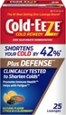 COLD-EEZE Plus Defense Natural Citrus with Elderberry Zinc Lozenges, Homeopathic Cold Remedy, Shortens Common Cold Symptoms, Promotes Immune Health with Sambucus Nigra, Echinacea and Rose Hips, 25 Ct