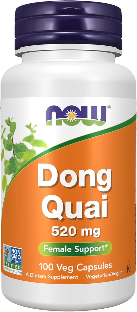 Suppléments, Dong Quai (Angelica sinensis) 520 mg, Soutien féminin*, 100 gélules