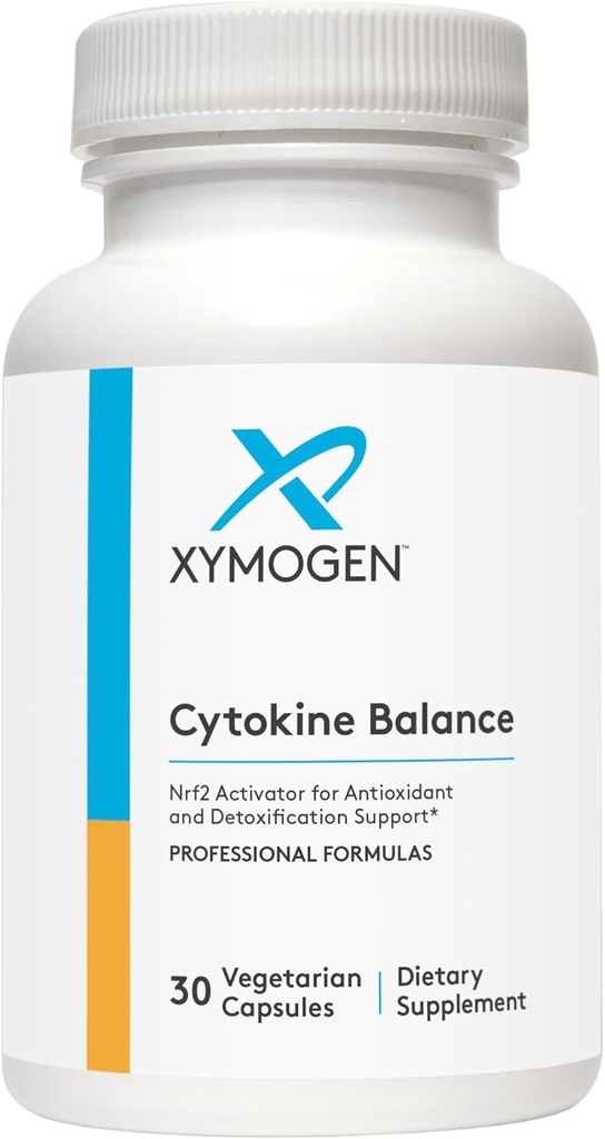 XYMOGEN Cytokine Balance for Antioxydant and Detoxification Support - Extrait de thé vert, Trans-Pterostilbène, Extrait de curcuma, Glucoraphanine (30 capsules)