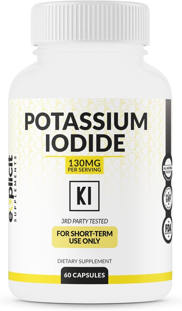 Iodide de potassium 130mg Dose - 30 portions - Thyroïde Support & Défense