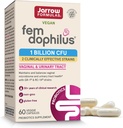 Formules de Jarrow Probiotiques vaginaux Fem-Dophilus 1 Million CFU avec 2 souches à l'appui scientifique, supplément alimentaire pour le soutien vaginal et urinaire, 60 capsules, jusqu'à 60 jours d'approvisionnement, plateau-stable