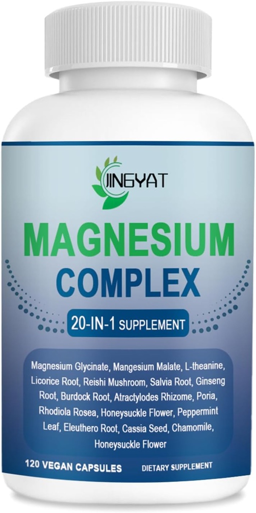 Suppléments de cortisol pour les femmes Softgels, Magnésium Glycinate 400mg avec Malate de magnésium, L-théanine, racine de Salvia, racine de Ginseng, racine de Burdock et complexe de plantes de Rosea Rhodiola pour calme, focus, sommeil