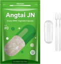 Taille 0 Capsules Vide végétalien à base de plante clair (500 Nombre) Sans gluten, sans OGM, halal Certified Pill Caps Kit de remplissage avec 2 cuillères pour le bricolage végétarien vos propres suppléments