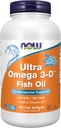 MAINTENANT Compléments alimentaires, Ultra Omega 3-DTM, Omega 3 Huile de poisson + Vitamine D-3, Soutien cardiovasculaire*, 180 Softgels