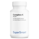 Supersmart - Complete K - avec K1, K2 (MK4 + MK7) - Supplément de vitamine K plein spectre - Sans OGM et sans gluten - 60 capsules végétariennes
