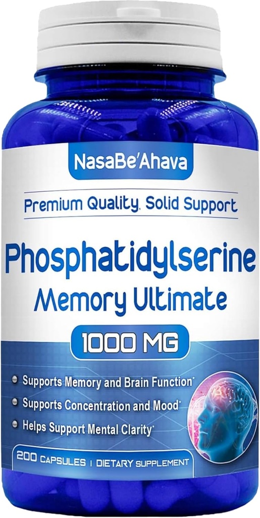 Memory Supplement for Brain Support | Phosphatidylserine Supplement with Memory and Focus Complex with Ginkgo Biloba DMAE Rosemary and Gotu Kola | Made and Tested The USA (66 Day Supply)