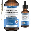Thréonate de magnésium liquide 500mg, pour les adultes et les enfants, base de glycérine végétale avec meilleure dissolve, meilleur Mg pour la santé du cerveau, le stress et le soulagement musculaire, la santé nerveuse, non-OGM, sans gluten, végétalien, 2 FL.OZ.
