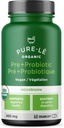 Prébiotique biologique USDA + Probiotique 60 Organicaps - Vegan Certified Organic Kosher Complete Daily Digestive Support. Tout naturel - Supplément nutritionnel digestif Ultra Premium.