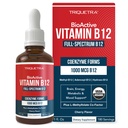 BioActive Vitamine B12 1000 mcg.Contient 3 formes bioactives B12 Plus Cofacteur méthylfolié - Méthyl B12, Adénosyl B12 & Hydroxy B12.Forme sublinguale, Saveur de cerise, biologique, végétalien (180 portions)