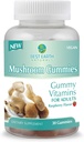 Best Earth Naturals Mushroom Gummy Vitamins Supplement for Energy & Clarity - Immune Support Gummies w/Lion's Mane, Reishi, Cordyceps & More - 30 Gummies (30-Day Supply)