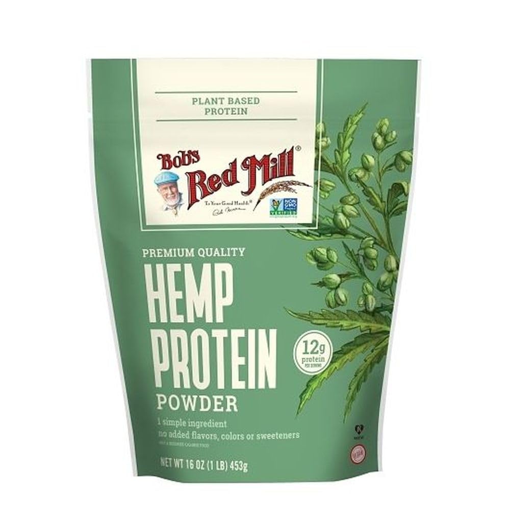 Poudre de protéines de chanvre de l'usine rouge de Bob, 16 oz (paquet de 4) - Non OGM, végétalien, paléofriendly, Keto Friendly, Kosher