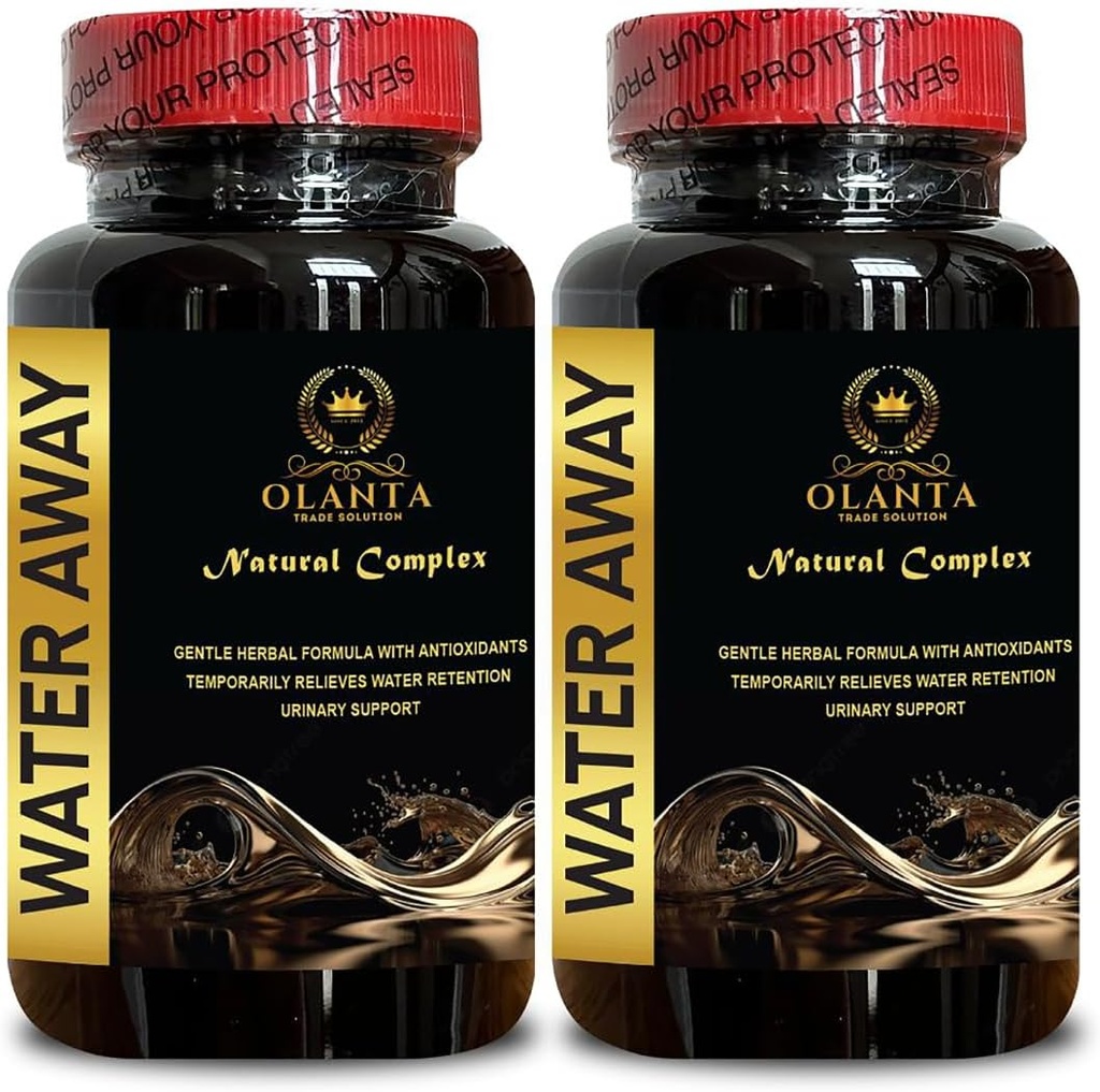 Pilules d'eau - Supplément d'eau naturelle, rétention d'eau et flushing, aides, formule diurétique, réduire l'excès d'eau - 2 bouteilles 120 capsules