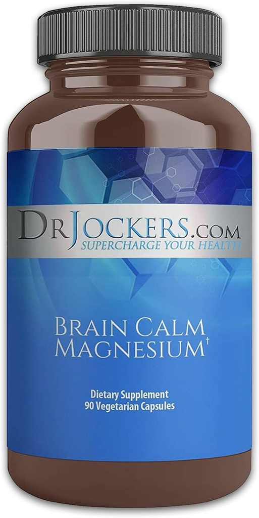 Magnésium Cerveau Calme par Dr Jockers – 90 Capsules, soutient la fonction cognitive et bien-être, supplément sans gluten
