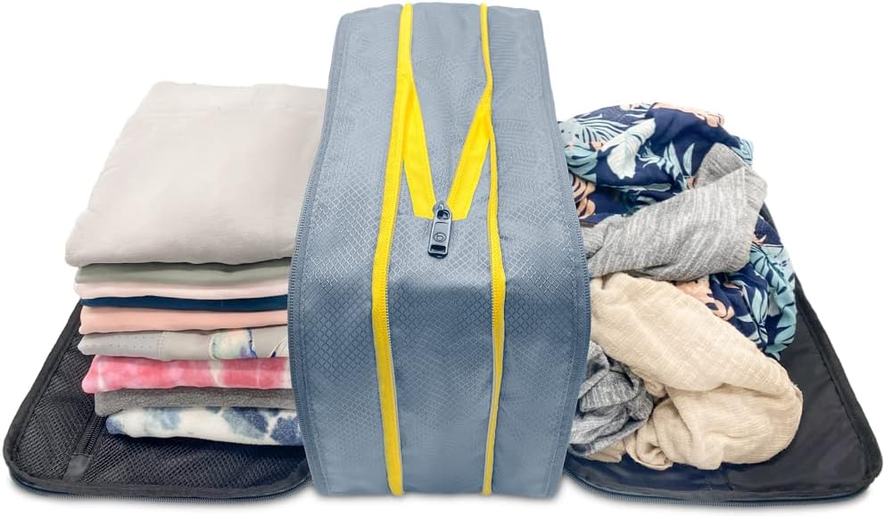 Biaggi Ultimate Compresse ZipCube Set de 2 - Sacs d'organisateur de voyage extensibles pour valises, Cubes d'emballage légers pour femmes et accessoires de voyage pour hommes
