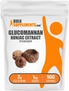 BulkSupplements.com Glucomannan Powder - from Konjac Root Extract Powder, Glucomannan Supplements - Gluten Free, 2g per Serving, 1kg (2.2 lbs) (Pack of 1)