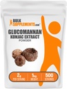 BulkSupplements.com Poudre de glucomannane - de la poudre d'extrait de racine de Konjac, suppléments de glucomannane - sans gluten, 2g par portion, 1kg (2,2 lbs) (paquet de 1)