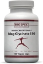 Biospec Nutritionals Mag Glycinate 510 – Magnesium Glycinate – Nutritional Supplement for Stress, Heart Health, Nerves, Muscles, Energy, and Metabolism* - (100 Capsules)