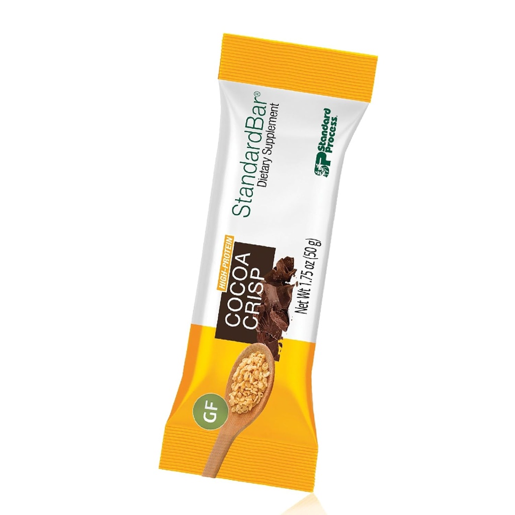 Standard Process StandardBar - Barre alimentaire pour le soutien énergétique quotidien - Barre de nutrition avec glucides et protéines - Workout Snack Bar - Cocoa Crisp, 18 Pack