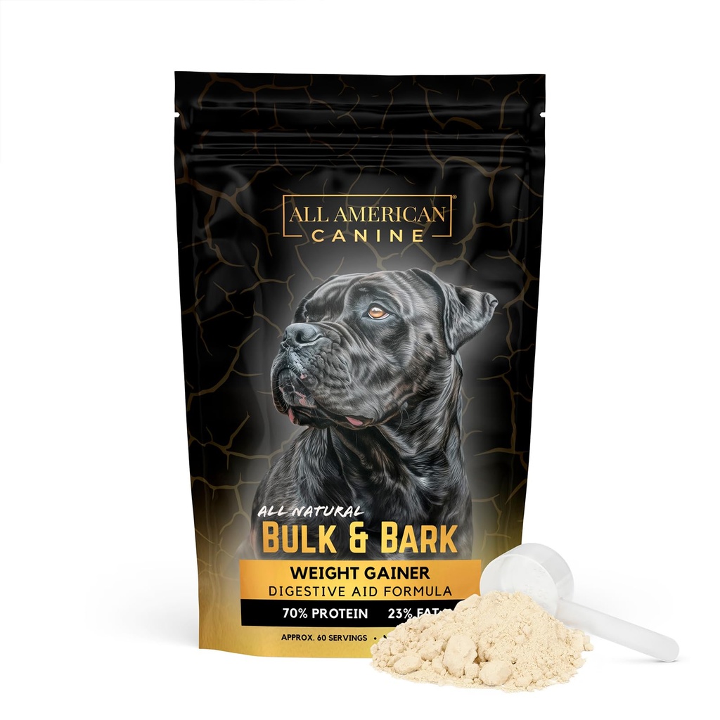 Gaineur de poids de chien + Formule digestive d'aide, supplément de santé naturelle Tapper alimentaire, suppléments de gain de poids pour chiens, et fabricant de muscles de chien - 60 portions