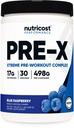 Nutricost Pre-X Xtreme Pre-Workout Poudre complexe, framboise bleue, 30 portions, végétarien, non-OGM et sans gluten