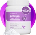 VitaMedica Collagen Peptides Poudre pour les femmes et les hommes - Cheveux sains, peau, ongles, os et articulations - Hydrolysed Types I & III, Protéines aux pâturages, Zéro sucre - 30 portions