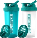 Utopia Home Protein Shaker Bouteille - (Pack of 2) 28-Ounce Shaker Bouteille pour mélange de protéines - Fitness Sports Classic Protein Shaker Bouteille (Teal & Clear/Teal)