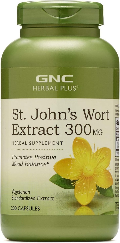 GNC Herbal Plus St. Johns Wort Extract 300MG 200 capsules