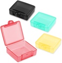 4 Pcs Petite Pill Box, Pill de voyage Organisateur Cute Proof Pocket Pill Case Mini Portable Medicine Box Vitamine Clear Plastic Storage Mini Containers for Travel Vitamine Fish Oil Suppléments