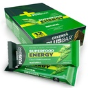 Greens+ Plusbar énergie, naturel, sans gluten Snack avec des verts super, superaliments et beurre d'amande, végétalien, sans lait, non-OGM, 10g de substitut de repas protéiques, 12 pack