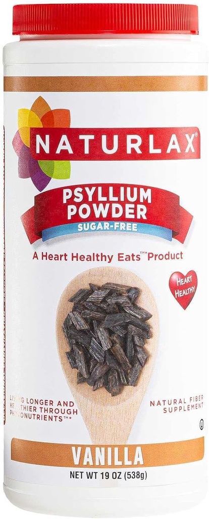 Poudre de fibre de Psyllium sans sucre, Vanille Aromatisée 19 oz